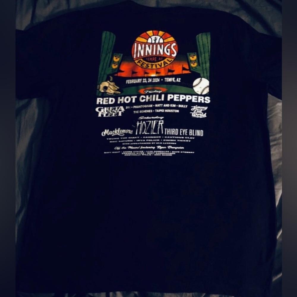 Innings Festival 2024 RHCP Greta Van Fleet Hozier 311 etc Tshirt Mens sz M NEW